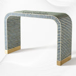 Waterfall Bone Inlay Console Table Blue 6