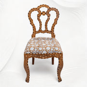 Bone Inlaid Teakwood Flower Chair Brown 1