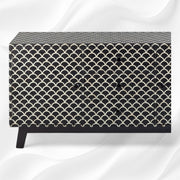 Bone Inlay 3 Drawer 2 Door Sideboard Fishscale