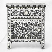 Buy Bone Inlay Bedside Black