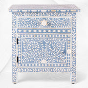 Buy Bone Inlay Bedside Table Blue