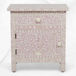 Buy Bone Inlay Bedside Table Pink