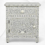 Bone Inlay Bedside Table Grey