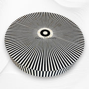 Bone Inlay Center Table Black Stripe Conical Base 2