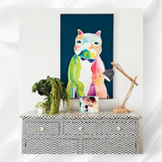 Bone Inlay Chevron 3 Drawer 2 Door Sideboard Black 2