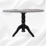 Bone Inlay Dining Table Flower Center Design Black 2