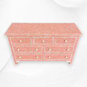 Bone Inlay Fishscale Chest Of 7 Drawers Orange 4