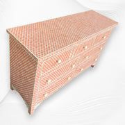 Bone Inlay Fishscale Chest Of 7 Drawers Orange 1