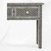 Black Bone Inlay Fishscale Console 3 Drawer 2