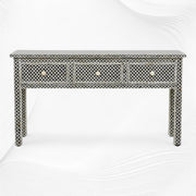 Black Bone Inlay Fishscale Console 3 Drawer 3