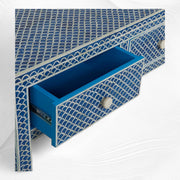 Blue Bone Inlay Fishscale Console 3 Drawer 2
