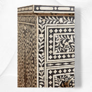 Bone Inlay Floral Chest of 7 Drawers Black 3