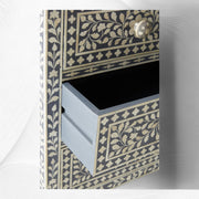 Bone Inlay Floral Chest Of 7 Drawers Grey 2