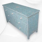 Bone Inlay Floral Chest of 7 Drawers Turquoise 2