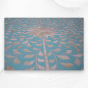 Bone Inlay Floral Chest of 7 Drawers Turquoise 4