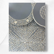 Bone Inlay Floral Nesting Table Set of 3 Grey 2