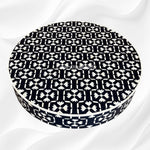 Bone Inlay Lotus Coffee Table Navy Blue 3