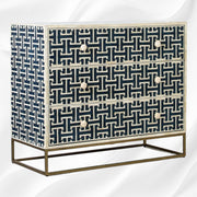 Tetris Bone Inlay 3 Drawer Dresser Indigo 1