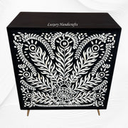 Bone Inlay Cabinet Peacock Black 1