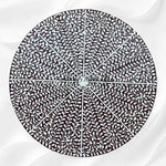 Bone Inlay Round Floral Dining Table Brown 5
