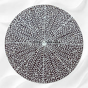 Bone Inlay Round Floral Dining Table Brown 5