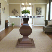 Bone Inlay Round Floral Dining Table Brown