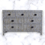 Black Bone Inlay Stripe 7 Drawer Chest