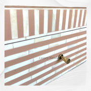 Bone Inlay Waterfall 2 Drawers Console Peach 4