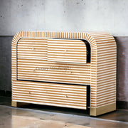 Waterfall Bone Inlay 4 Drawer Dresser Almond 2