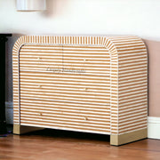 Waterfall Bone Inlay 4 Drawer Dresser Almond 1