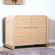 Waterfall Bone Inlay 4 Drawer Dresser Almond 3