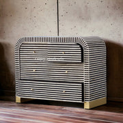 Waterfall Bone Inlay 4 Drawer Dresser Black 2