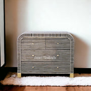 Waterfall Bone Inlay 4 Drawer Dresser Black 4