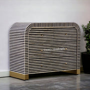 Waterfall Bone Inlay 4 Drawer Dresser Black 1