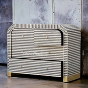 Waterfall Bone Inlay 4 Drawer Dresser Grey 1