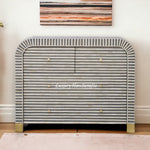 Waterfall Bone Inlay 4 Drawer Dresser Grey 4