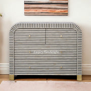 Waterfall Bone Inlay 4 Drawer Dresser Grey 4
