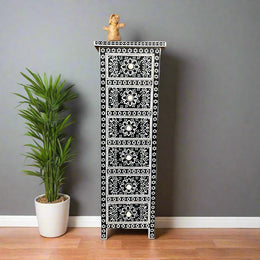 Bone Inlay inlaid chest of drawers