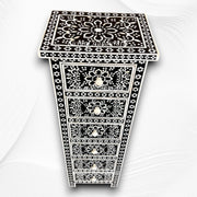 Bone Inlay Zahra 6 Drawer Tallboy Chest Black 3