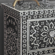 Elegant Bone Inlay Zahra Black Bedside Table 