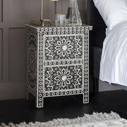 Black Bone Inlay Zahra Bedside Table