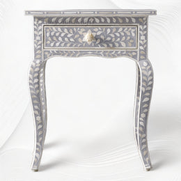 Buy Bone Inlay Nightstand Grey