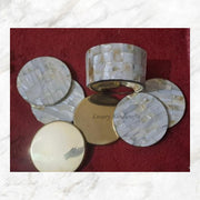 Brass and MOP Inlay Coasters Set of 6 2