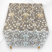 Carl MOP Inlay 2 Drawer Bedside Brownish Grey 6