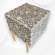 Carl MOP Inlay 2 Drawer Bedside Brownish Grey 2