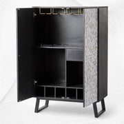 Caroline Mother of Pearl Inlay Bar Cabinet Black 4