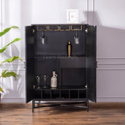 Celesta Mother of Pearl Inlay Bar Cabinet Black 2