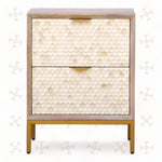 Cora Bone Inlay 2 Drawer Bedside 4