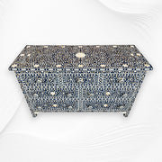 Dark Blue Mother of Pearl Inlay Chest Of 7 Drawers 5