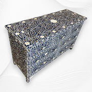 Dark Blue Mother of Pearl Inlay Chest Of 7 Drawers 2